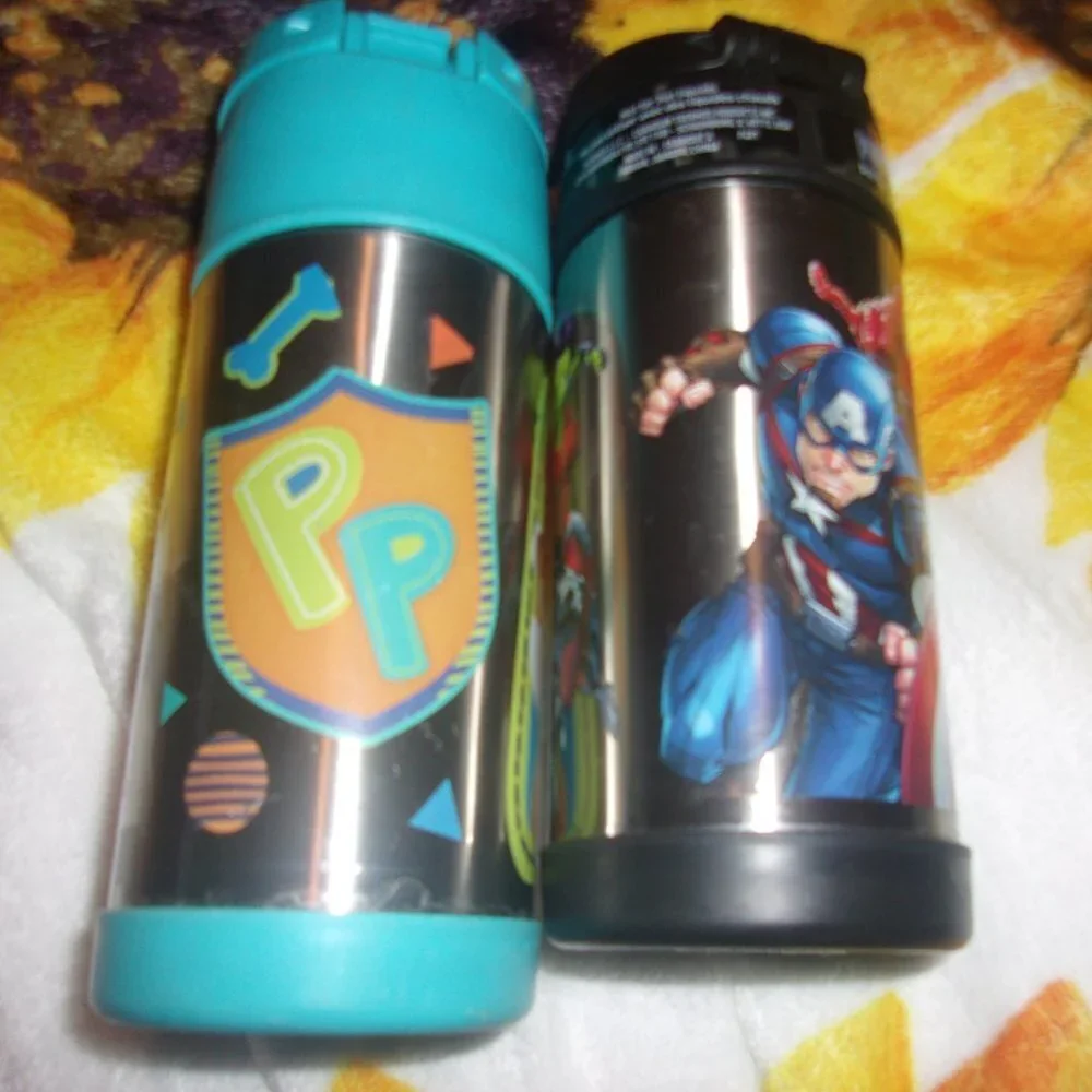 Lot of 2 Funtainer thermos-Paw patrol and marvel
